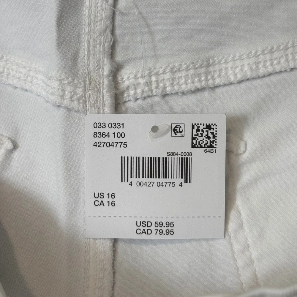 American Eagle Women's 16 Low‎ Rise Baggy Short White Stretch Jeans Denim NWT